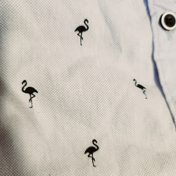 Free Planet Short Sleeve Collared One Piece Baby Boy 0-3M Blue Flamingo Print - Picture 4 of 8